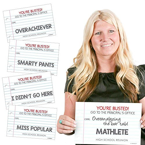 Big Dot of Happiness Class Reunion Detention Mug Shots - Class Reunion Photo Booth Props Party Mugshot Signs - 20 Count Big Dot of Happiness Class Reunion Detention Mug Shots - Class Reunion Photo Booth Props Party Mugshot Signs - 20 Count