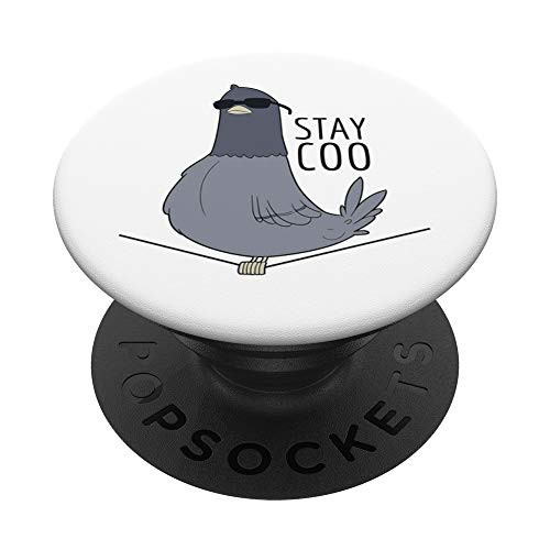 Cool Pigeon Bird Stay Coo Funny Birding PopSockets PopGrip- Swappable Grip for Phones  and  Tablets