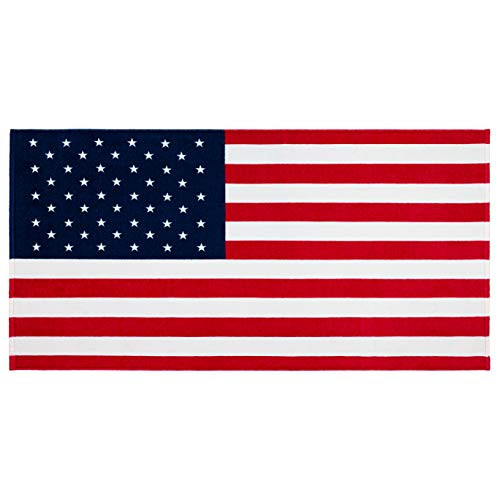 American Flag 30 x 60 inch 100 percent Cotton USA Printed Velour and Terry American Flag 30 x 60 inch 100 percent Cotton USA Printed Velour and Terry