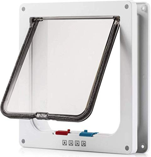 Vikano Large Cat Door 4 Way Locking Cat Flap Door for Interior Exterior Doors Weatherproof Pet Doors for Cats  and  Doggie Suitable for Window  and  Wall -M-