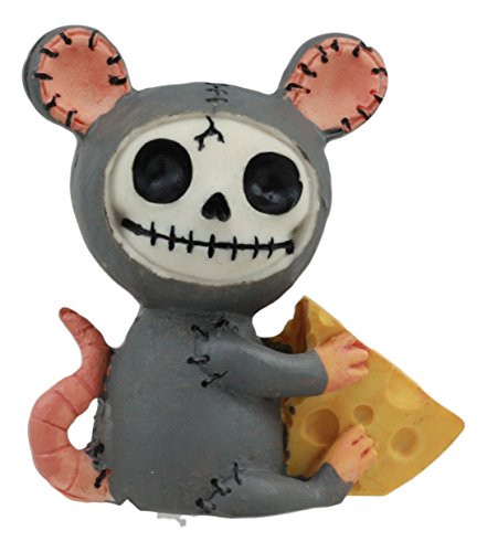 FURRY BONES Furrybones Mouse with Muenster Cheese Skeleton Monster Ornament Figurine