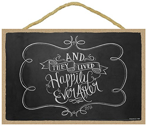 SJT ENTERPRISES, INC. and They Lived Happily Ever After 7" x 10.5" Wood Plaque Sign Featuring The Chalk Artwork of Lily & Val (SJT14829) SJT ENTERPRISES, INC. and They Lived Happily Ever After 7" x 10.5" Wood Plaque Sign Featuring The Chalk Artwork of Lily & Val (SJT14829)