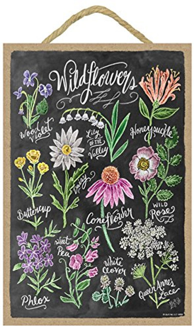 SJT ENTERPRISES, INC. Wildflowers 7" x 10.5" Wood Plaque Sign Featuring The Chalk Artwork of Lily & Val (SJT14858) SJT ENTERPRISES, INC. Wildflowers 7" x 10.5" Wood Plaque Sign Featuring The Chalk Artwork of Lily & Val (SJT14858)