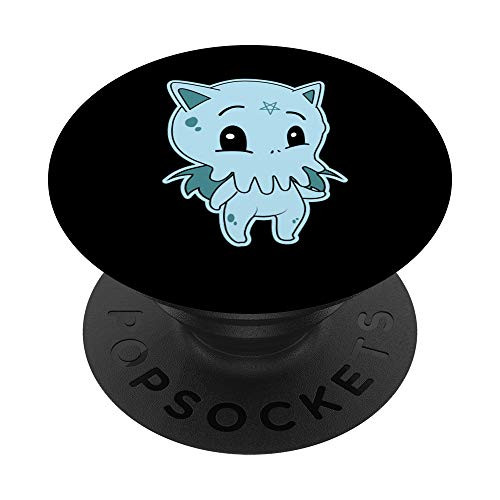 Pastel Goth Aesthetic Anime Cthulhu Cat PopSockets PopGrip- Swappable Grip for Phones  and  Tablets