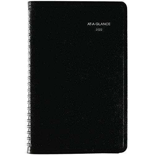 2022 Weekly Appointment Book  and  Planner by AT-A-GLANCE 5" x 8" Small DayMinder Black -G20000-