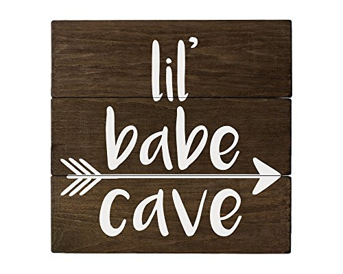 Elegant Signs Rustic Nursery Wall Decor for Girls - Lil Babe Cave