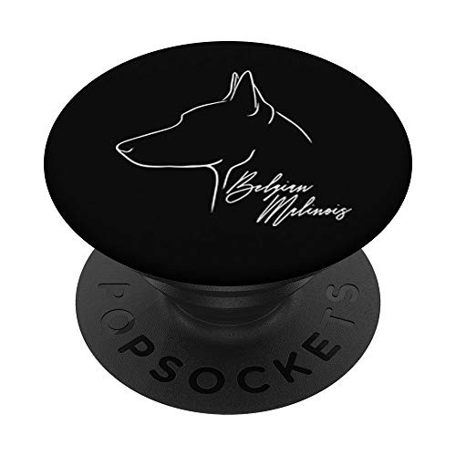 Proud Belgian Malinois profile dog mom gift dog lover PopSockets PopGrip- Swappable Grip for Phones  and  Tablets