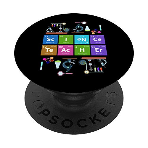 Chemist Geek Periodic Table Science Teacher Gift Chemistry PopSockets PopGrip- Swappable Grip for Phones  and  Tablets