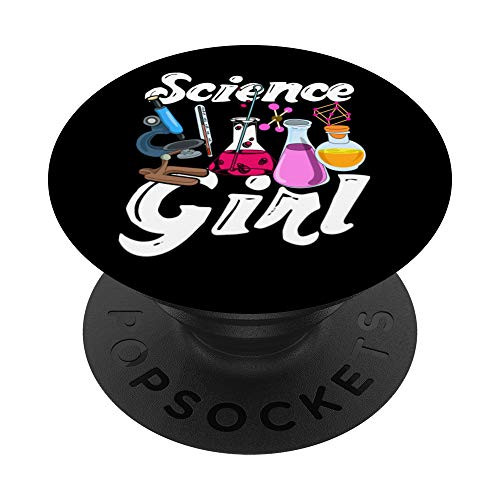Science Girl Chemist Biology Scientist Women Gift Chemistry PopSockets PopGrip- Swappable Grip for Phones  and  Tablets