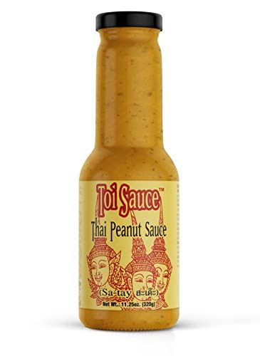 Toi Sauce Authentic Thai Peanut Sauce Vegan Vegetarian Asian Satay Sauce Gluten Free 11.3 oz