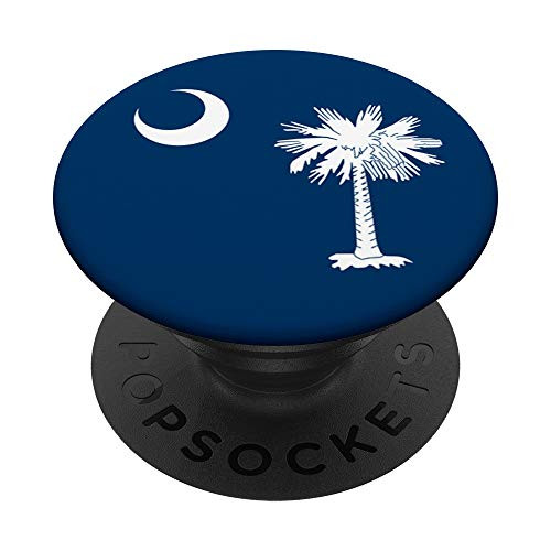 South Carolina Flag Palmetto State PopSockets PopGrip- Swappable Grip for Phones  and  Tablets