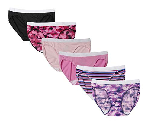 Hanes Womens Cool Comfort Microfiber Sporty Bikinis 6-Pack Assorted -8-