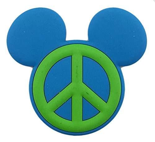 Disney Parks - Blue Mickey Icon Peace Sign - Soft Touch Magnet