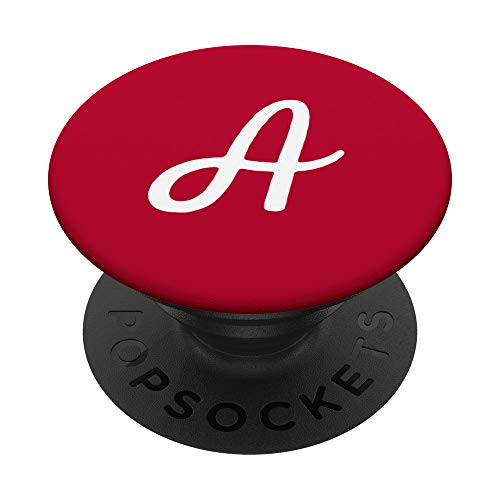 Initial Letter A Red Alphabet Monogram Matching PopSockets Grip and Stand for Phones and Tablets