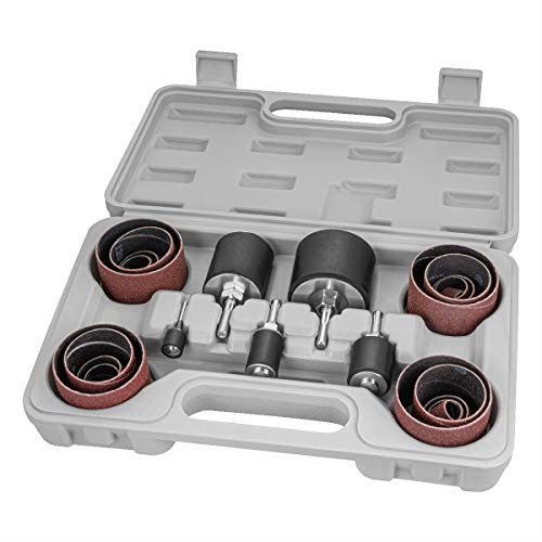 POWERTEC 71635 25-Piece Drill Press Sanding Drum Kit w- ¼ and 1-8 inch Shanks Spindle Sander Sleeves Tool Carrying Case