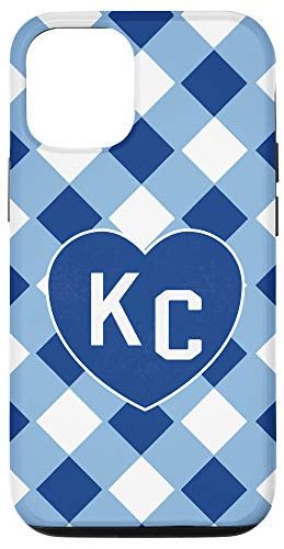iPhone 12-12 Pro Heart KC Blue Diamond Pattern Kansas City Love Letters Kc Case