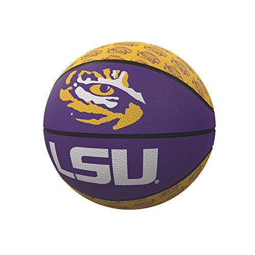 Logo Brands NCAA LSU Tigers Unisex Repeating Mini-Size Rubber Basketball Miniature Team Color