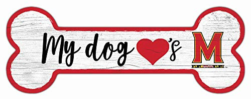 NCAA Maryland Terrapins Unisex University of Maryland Dog Bone sign Team Color 6 x 12
