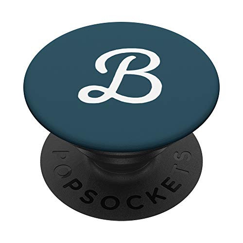Matching Initial Letter B Pacific-Blue Alphabet Monogram PopSockets PopGrip- Swappable Grip for Phones  and  Tablets