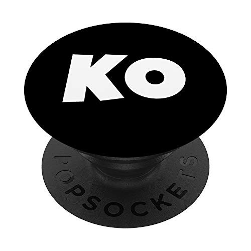 Monogram Initial Letter K O White on Black Background PopSockets Grip and Stand for Phones and Tablets