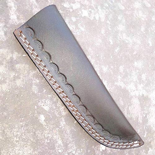 Ottoza Handmade Leather Knife Sheath SIDE DRAW Knife Sheath - Bushcraft Knife Sheath - Hunting Knife Sheath - Survival Knife Sheath - Vertical Knife Sheath Dark Brown TOP GRAIN LEATHER No-111