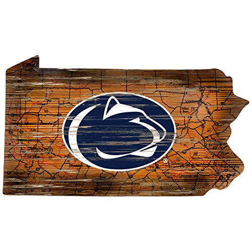 Fan Creations NCAA Penn State Nittany Lions Unisex Penn State University Mini Roadmap State Sign Team Color 12 inch