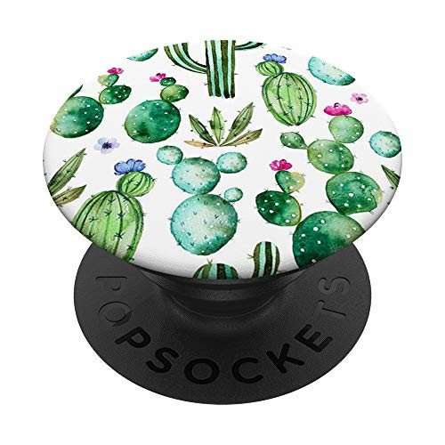 Cactus Watercolor Pattern Funny Gift Idea For Desert Plant PopSockets PopGrip- Swappable Grip for Phones  and  Tablets