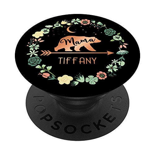 Tiffany Name Gift Floral Personalized Mama Bear PopSockets Grip and Stand for Phones and Tablets