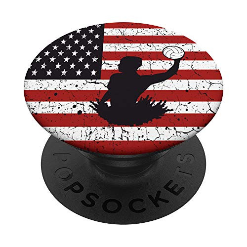 American Flag Water Polo Sport Gift Pop Socket PopSockets PopGrip- Swappable Grip for Phones  and  Tablets