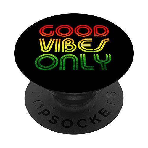 Good Vibes Only Rasta Style Reggae Jamaica PopSockets PopGrip- Swappable Grip for Phones  and  Tablets