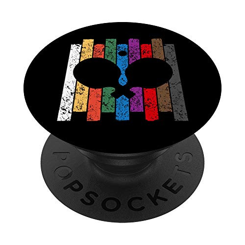 Retro Ping Pong Silhouette Table Tennis Lover PopSockets Swappable PopGrip