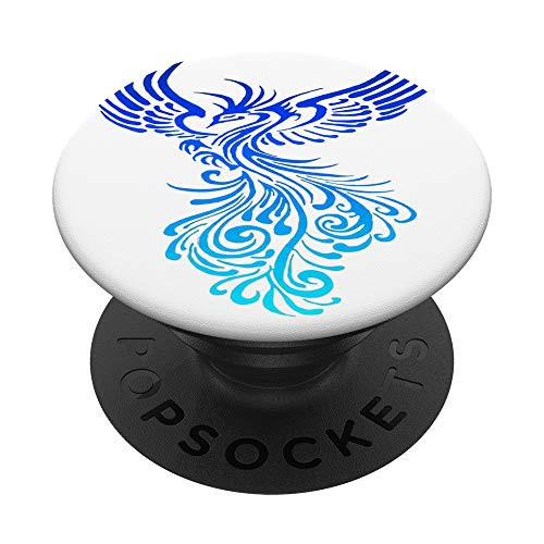 Rising From The Ashes Phoenix Blue Aqua Ombre PopSockets PopGrip- Swappable Grip for Phones  and  Tablets