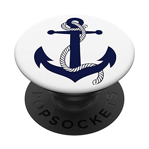 Royal Blue Anchor Rope Navy Nautical Sailor Boating Sea PopSockets PopGrip- Swappable Grip for Phones  and  Tablets