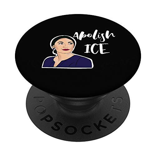AOC Alexandria Ocasio-Cortez Congress Abolish ICE Black PopSockets PopGrip- Swappable Grip for Phones  and  Tablets