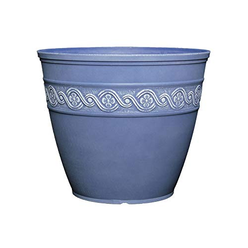 Classic Home and Garden 9411D-597 Corinthian Collection Planter 10" Round Slate Blue
