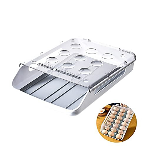 gg Holder for Refrigerator21 Grid Auto Scrolling Egg Storage Container with CoverDeviled Egg Tray Egg Storage Box for Fridge Kitchen