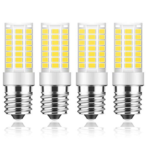 Dimmable E17 LED Bulb 4W Microwave Oven Bulb 40W Halogen Bulb Equivalent Daylight White 6000K 120V Appliance Light Bulbs for Microwave Over Stove Range Hood Refrigerator -4 Pack-