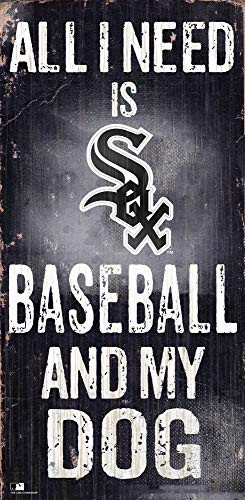 MLB Chicago White Sox Unisex Chicago White Sox Baseball and My Dog Sign Team Color 6 x 12