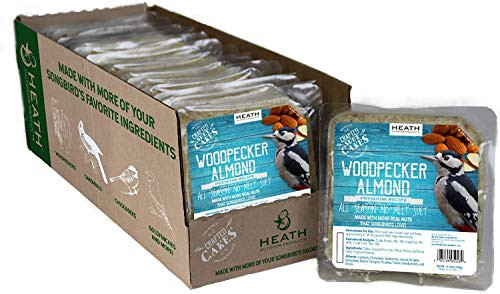 Heath Outdoor Products 6 Pack of All Season No Melt Suet Cakes 11.75 Ounces Each Woodpecker Almond