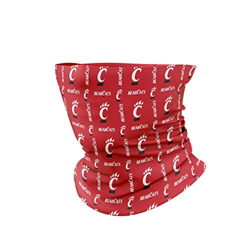NCAA Cincinnati Bearcats Unisex Multipurpose Neck Gaiter Scarf All Over Team Icon Cincinnati Bearcats Red One Fit