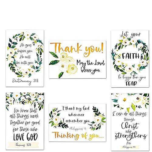 Thinking of You Cards Christian Cards Set of 30 Gold Foil Stamping Scripture Cards Greeting Cards Assortment Inspirational Cards Encouragement Cards Bible Verse All Occasion
