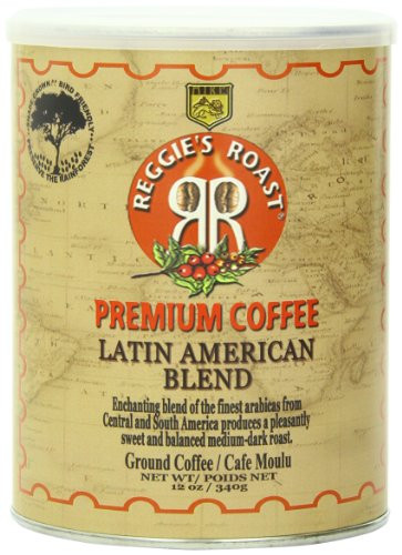 Reggie's Roast Latin American Blend Ground Coffee, 12-Ounce Cans (Pack of 4)