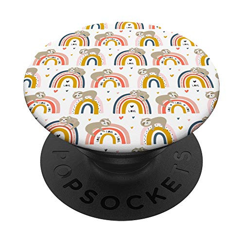 Cute Happy Sloths Hanging on Rainbows Pattern PopSockets PopGrip- Swappable Grip for Phones and Tablets Cute Happy Sloths Hanging on Rainbows Pattern PopSockets PopGrip- Swappable Grip for Phones and Tablets