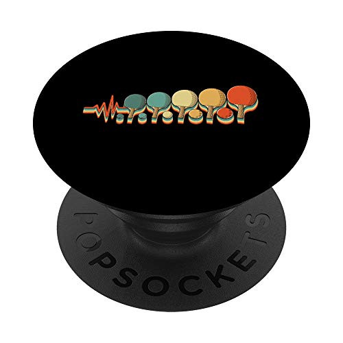 Retro Table Tennis Heartbeat Pingpong Paddle PopSockets Grip and Stand for Phones and Tablets