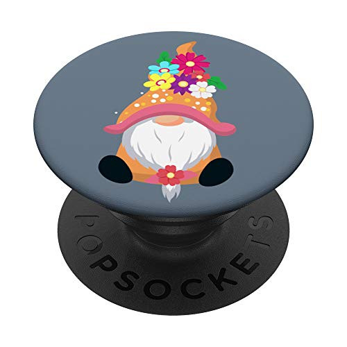 Flower Gnome Spring Garden Flower Bouquet Hippie Gnome Gift PopSockets Swappable PopGrip
