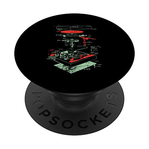 Dj Turntable Record Player Analog Synth Synthesizer Vinyl PopSockets Grip and Stand for Phones and Tablets