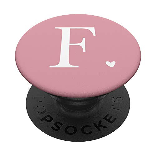 Light Pink White Monogram Letter F Initial Heart Design PopSockets PopGrip- Swappable Grip for Phones and Tablets Light Pink White Monogram Letter F Initial Heart Design PopSockets PopGrip- Swappable Grip for Phones and Tablets
