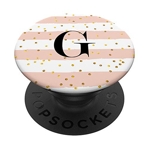First  and  Last Initial Letter G Chevron Monogram Personalized PopSockets Grip and Stand for Phones and Tablets