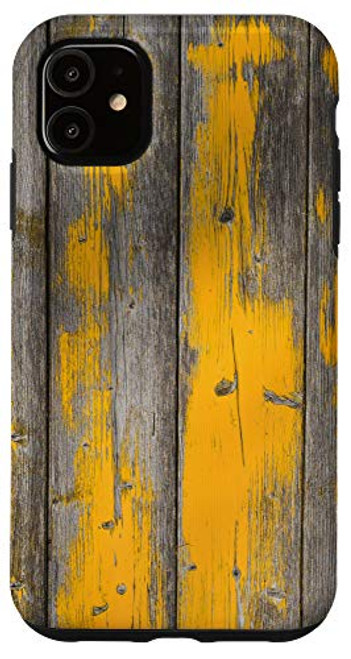 iPhone 11 Yellow Rustic Farmhouse Panel Weathered Woodgrain Shiplap Case iPhone 11 Yellow Rustic Farmhouse Panel Weathered Woodgrain Shiplap Case