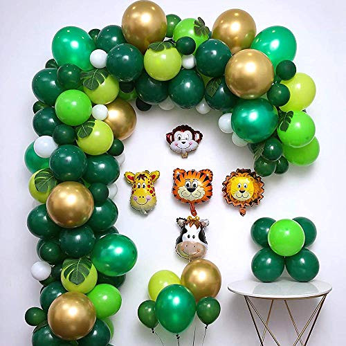 Topico 2021 Upgrade Jungle Safari Theme Party Supplies 144 PCS Balloon Garland Kit Favors for Kids Boys Birthday Baby Shower Decor Green Balloons for Parties Party Birthday Balloons Decorations Topico 2021 Upgrade Jungle Safari Theme Party Supplies 144 PCS Balloon Garland Kit Favors for Kids Boys Birthday Baby Shower Decor Green Balloons for Parties Party Birthday Balloons Decorations